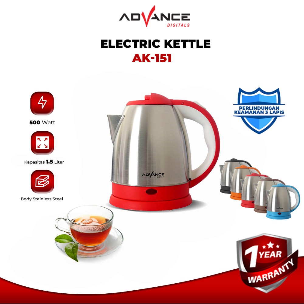 Jual Advance Digitals AK151 Electric Kettle 1,5 Liter Teko Listrik