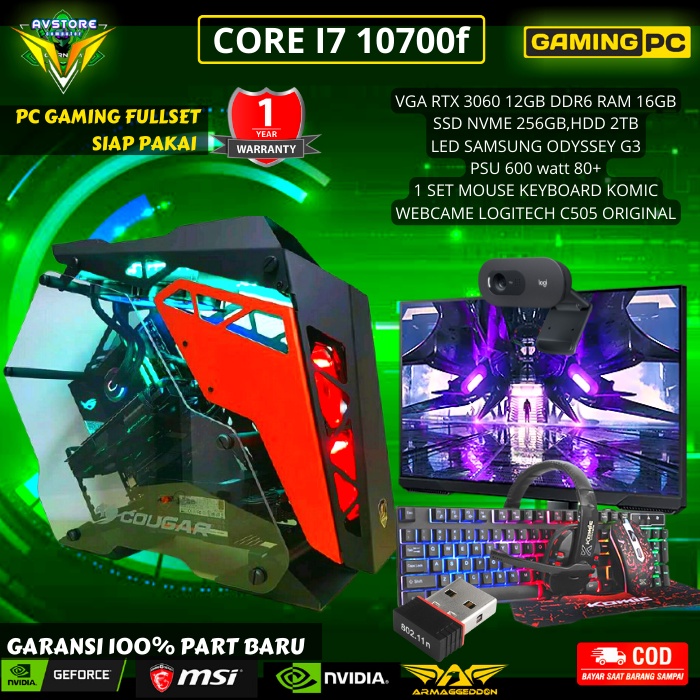 Jual PC GAMING FULLSET i7 10700f pc cpu gaming fullset VGA GTX 3060