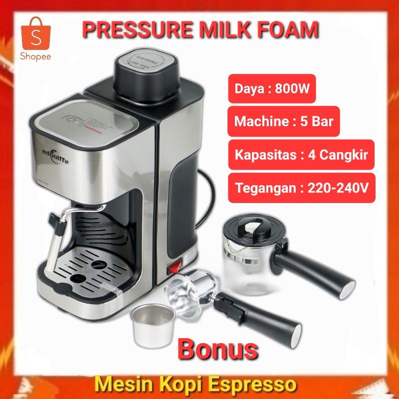 Jual Mesin Kopi Espresso Edoolffe MD 2006 Semi Automatic Coffee Machine
