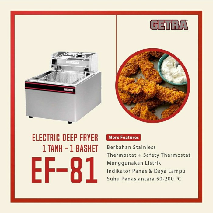 Jual GETRA EF81 Electric Deep Fryer(Alat Penggorengan Listrik) 5,5L 1
