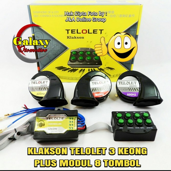Jual Klakson Tripel Keong Telolet Plus Modul 8 Tombol Bisa 12v