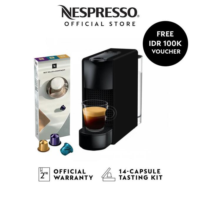 Jual Nespresso Essenza Mini Coffee Machine Black, Bundle With 30