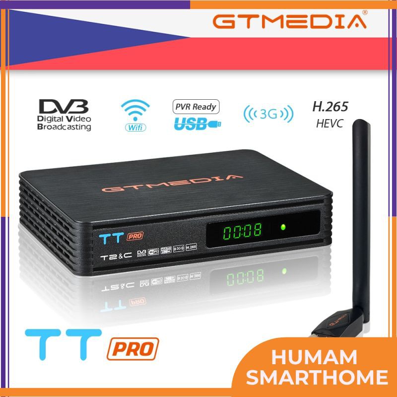 Jual Receiver Tv Digital GTMEDIA TT PRO DVBT2/Cable Set top box HD