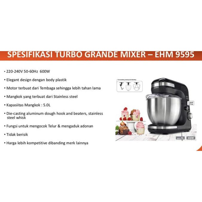 Jual TURBO MIXER GRANDE EHM 9595 TURBO GRANDE MIXER ROTI EHM9595