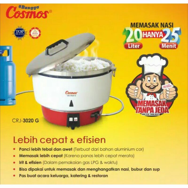 Jual Cosmos CRJ3020 G Gas Rice Cooker 20 liter / Magic com Cosmos