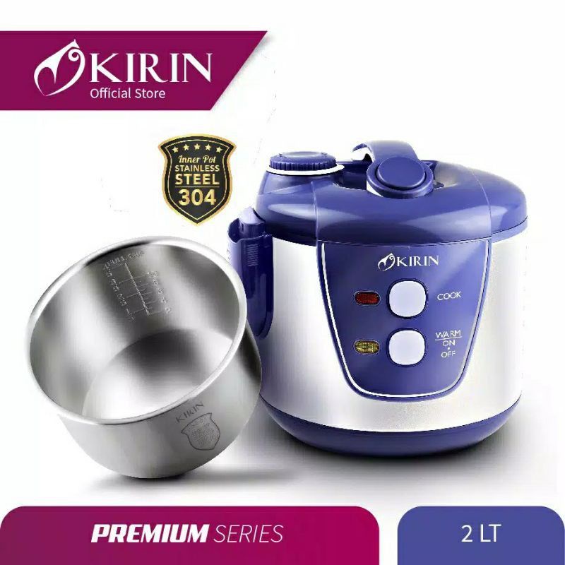 Jual KIRIN Rice Cooker Kapasitas 2 Liter Stainless Steel KRC389 SS