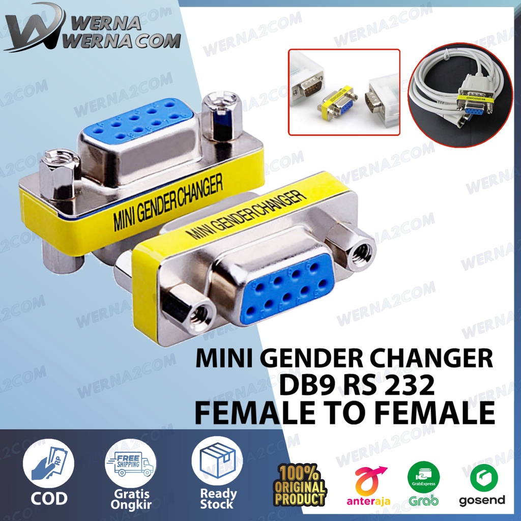 Jual Konektor DB9 / RS232 Mini gender changer Female to female 9 pin Shopee Indonesia