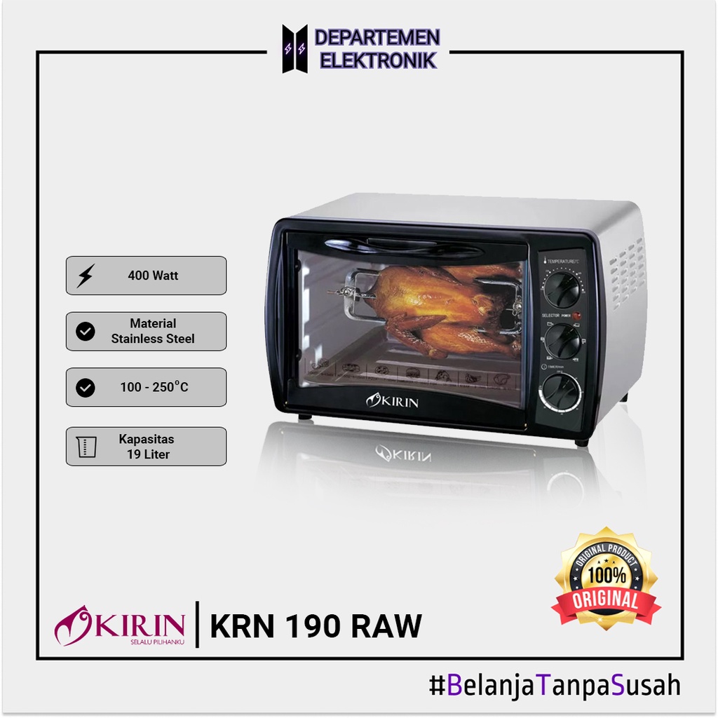 Jual Kirin 190 RAW Oven / OVEN 19 LITER / 400 WATT MURAH BANGET / GARANSI RESMI Shopee Indonesia