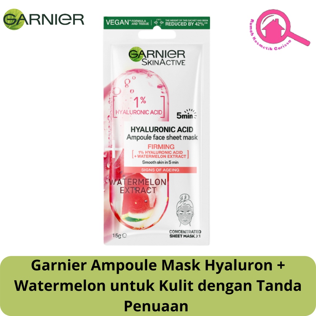 Jual Garnier Ampoule Mask Hyaluron + Watermelon untuk Kulit dengan