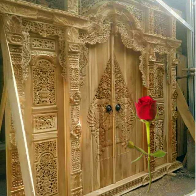 Jual KERAJINAN FURNITURE SET,PINTU GEBYOK UKIR WAYANG/GUNUNGAN JATI