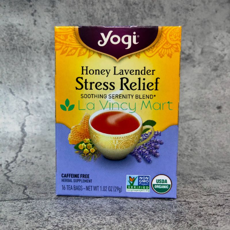 Jual Honey Lavender Stress Relief Yogi Tea, 16 Tea Bags, 29 g Shopee