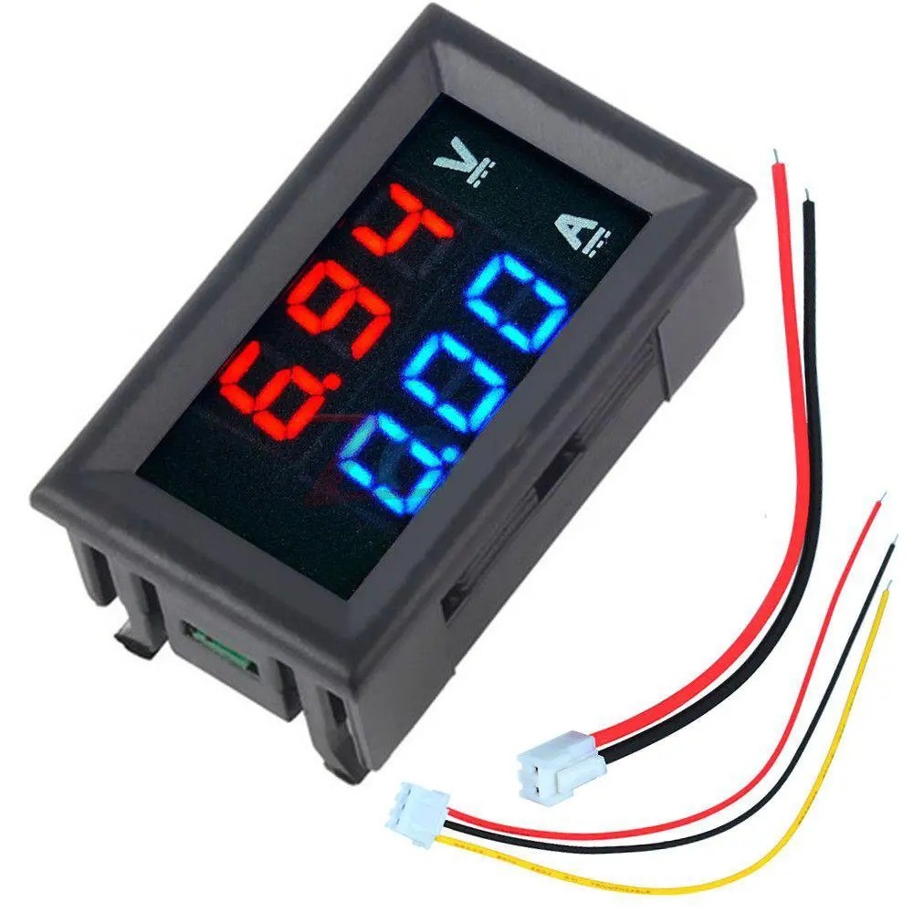 Jual DC Digital Volt & Ampere Meter Dual Display Voltmeter Amperemeter