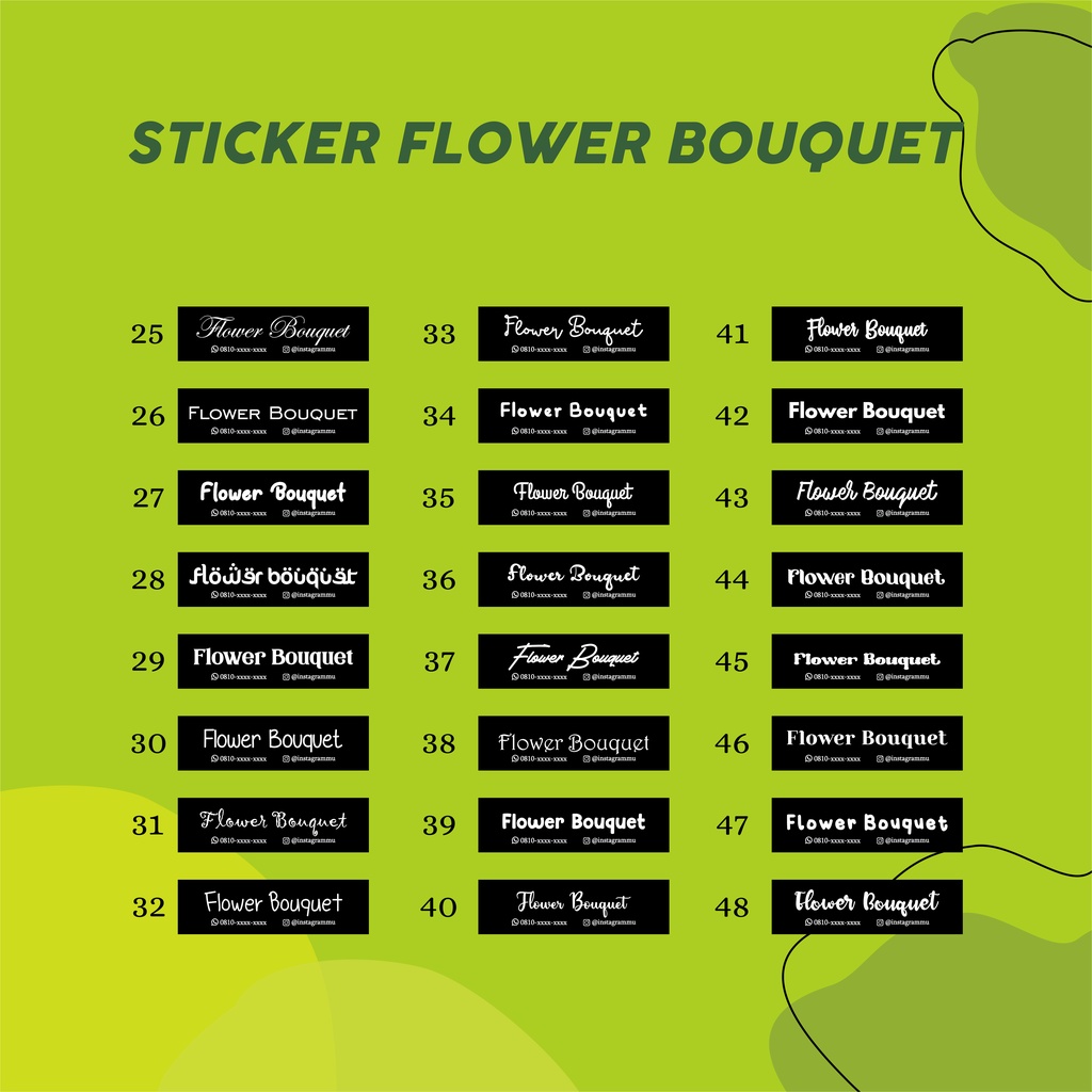 Jual STIKER BUKET BUNGA UKURAN 2x7 / STICKER BOUQUE/ STICKER FLOWER