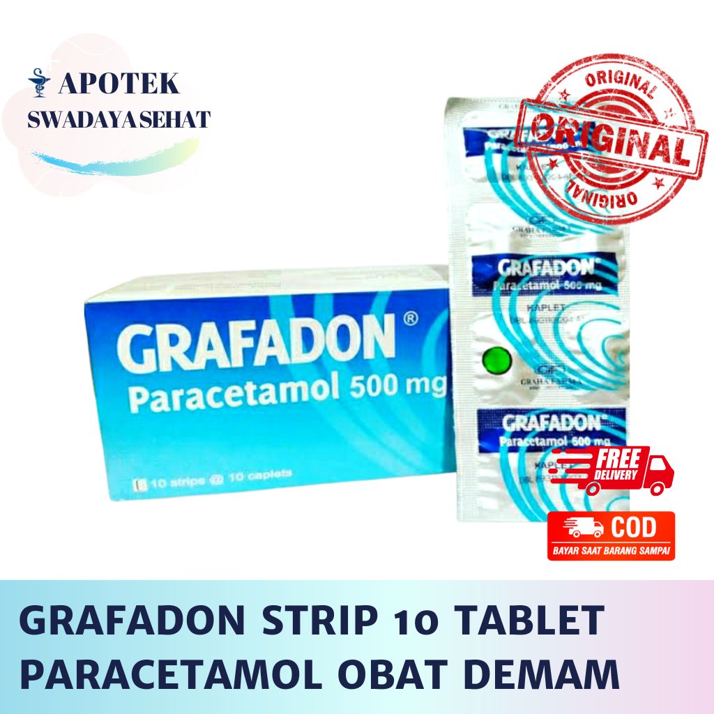 Jual GRAFADON STRIP 10 Tablet Parasetamol 500 Mg Obat Demam Sakit