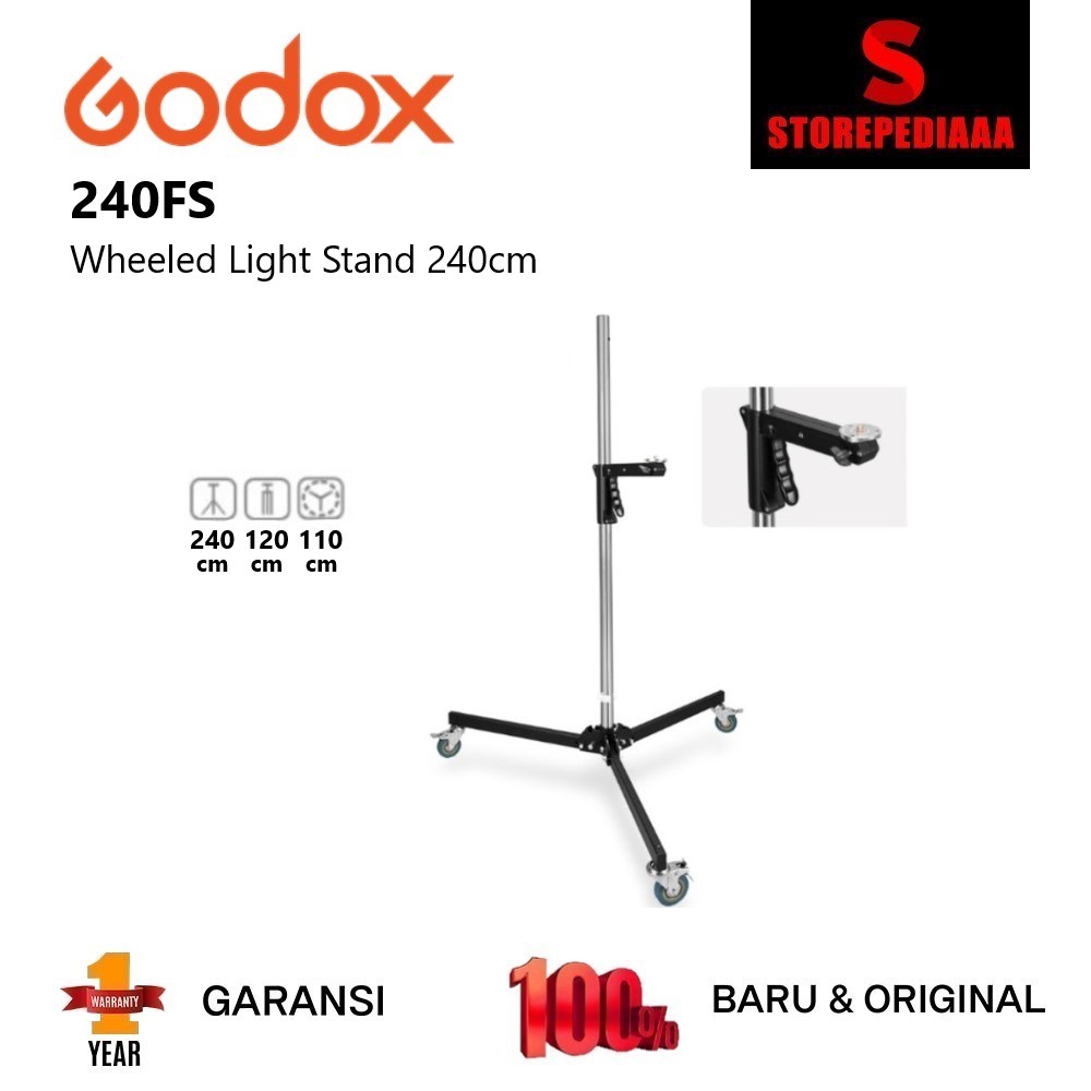 Jual Godox 240FS Wheeled Light Stand 240cm 240FS Shopee Indonesia