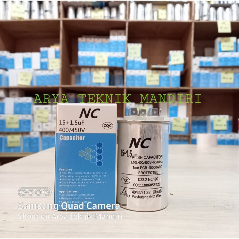 Jual Kapasitor Ac 1/2 pk Panasonic dan Semua Merk Ac 15+1.5uf NC