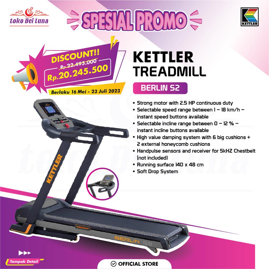 Jual KETTLER BERLIN S2 Treadmill elektrik ORIGINAL & GARANSI RESMI