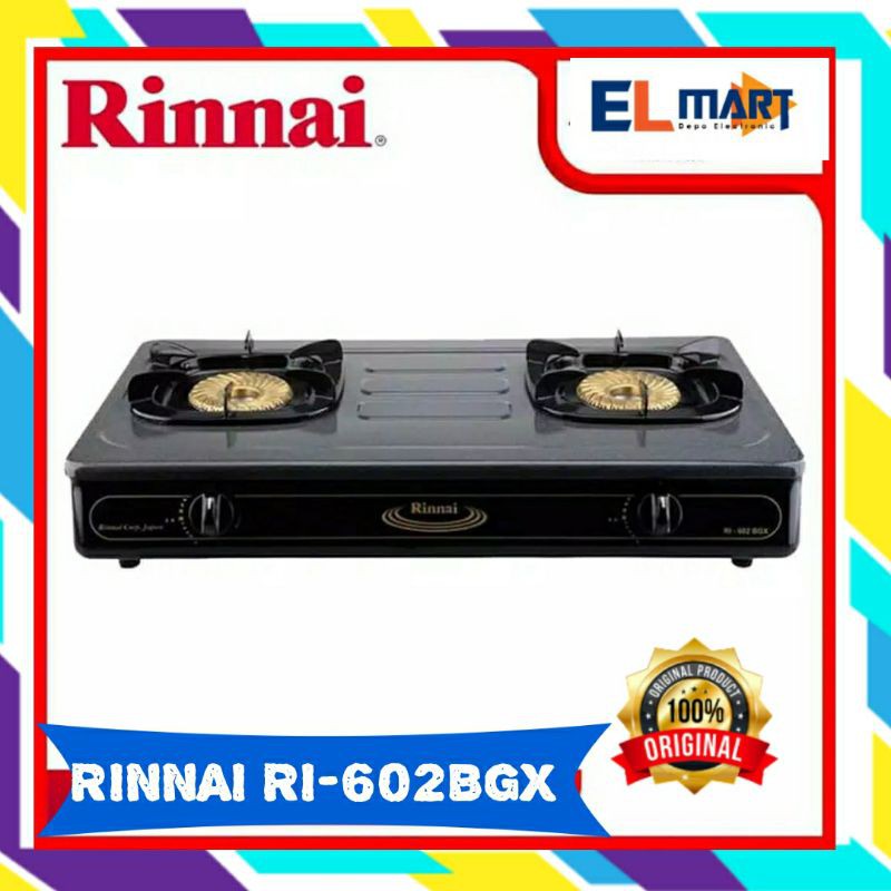 Jual Kompor Gas RINNAI 2 tungku Api Tornado RI 602BGX 602 BGX Api(04)