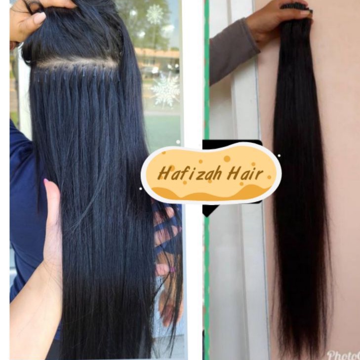 Jual HARGA PER HELAI Hair Extension Rambut Sambung Asli 70cm Hitam ECER