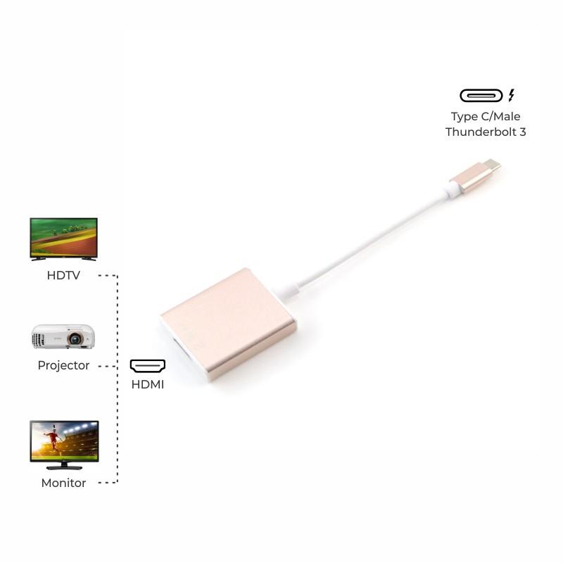 Jual CONVERTER TYPEC TO HDMI FULL HD SUPPORT TUHNDERBOLT KABEL