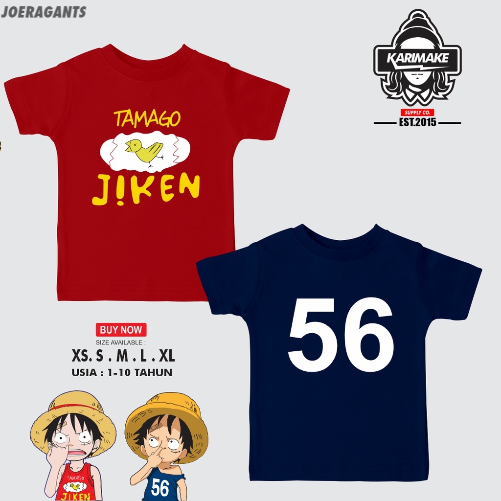 Jual Kaos Baju Anak ONE PIECE MONKEY D. LUFFY TAMAGO JIKEN Kaos Anime