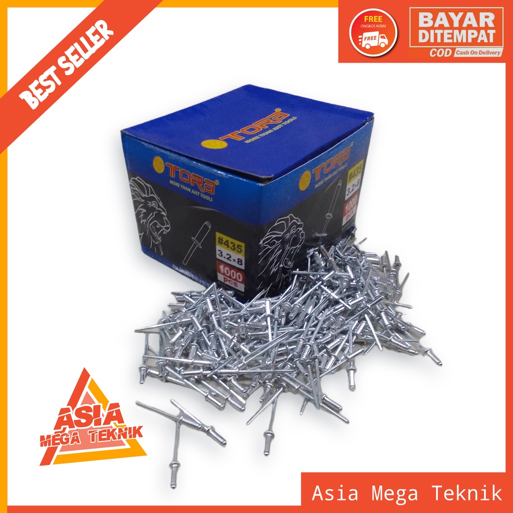 Jual Tora Paku Rivet Rivetti 1 BOX Size 435 440 540 640 675 1 kotak isi(04)