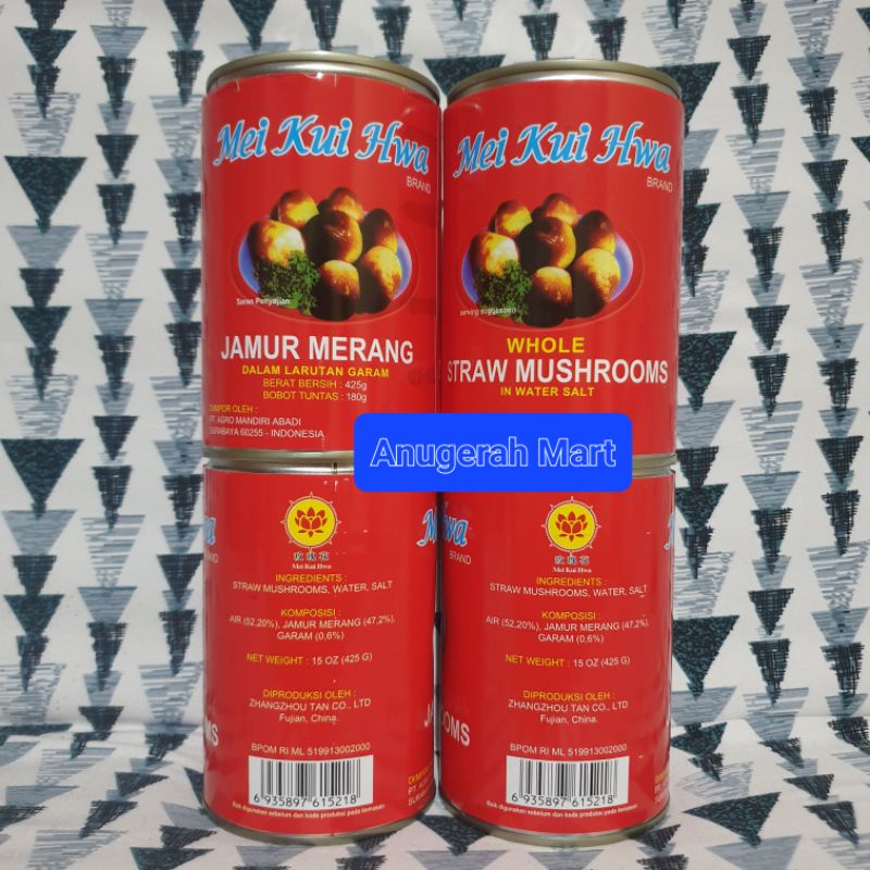 Jual Jamur Merang Kaleng / Whole Straw Mushroom Mei Kui Hwa 425gr