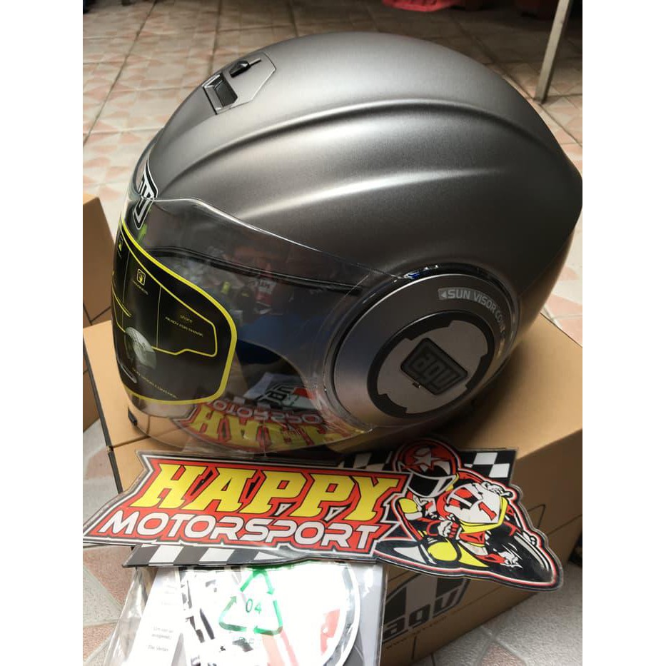 Jual HELM AGV FLUID HALFFACE MADE IN ITALY GREY GUNMETAL DUAL VISOR M L