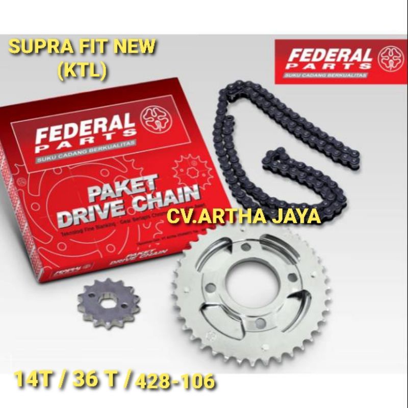 Jual GEARSET / GEAR SET / GEAR RANTAI FEDERAL HONDA REVO OLD / SUPRA