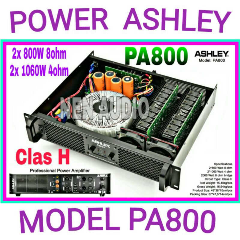 Jual Power ASHLEY pa800 original ashley pa 800 clas H amplifier 800W
