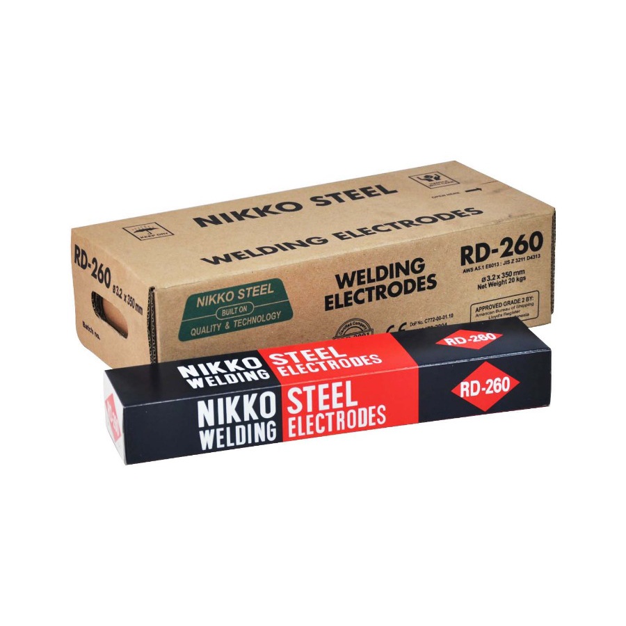Jual KAWAT LAS NIKKO STEEL uk 2,6mm RD260 2.6mm X 350 MM per pcs 100 ORIGINAL ketengan WELDING