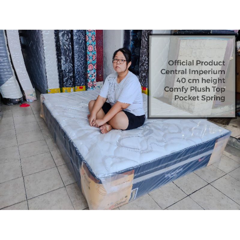 Jual Set Central Imperium 180x200 Kasur Spring Bed Pocket ultra spring Plush top 40 cm bed