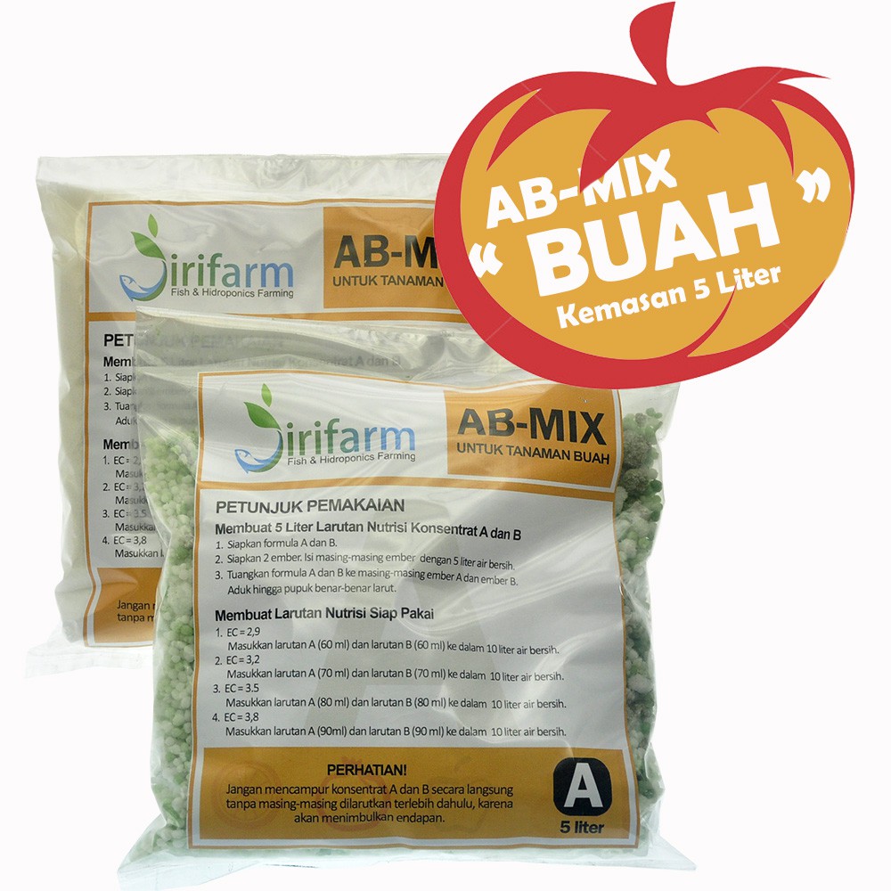 Jual AB Mix 5L (Bubuk) Pupuk/Nutrisi Hidroponik Tanaman Buah (10354