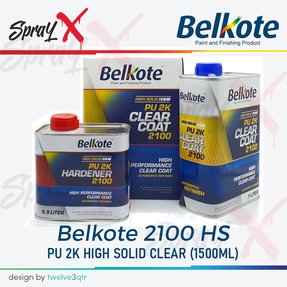Jual BELKOTE 2100 PU 2K CLEAR COAT + HARDENER 1500ML / HIGH SOLID 21