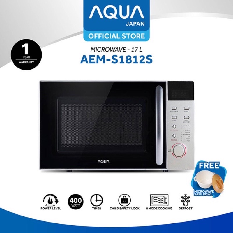 Jual MICROWAVE AQUA 17 LITER 400 WATT DIGITAL AEMS1812S Shopee Indonesia