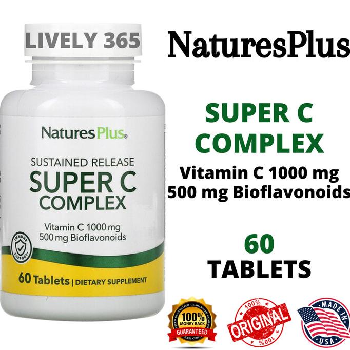 Jual SUPER C COMPLEX VITAMIN C 1000 MG NATURES PLUS 60 TABLETS