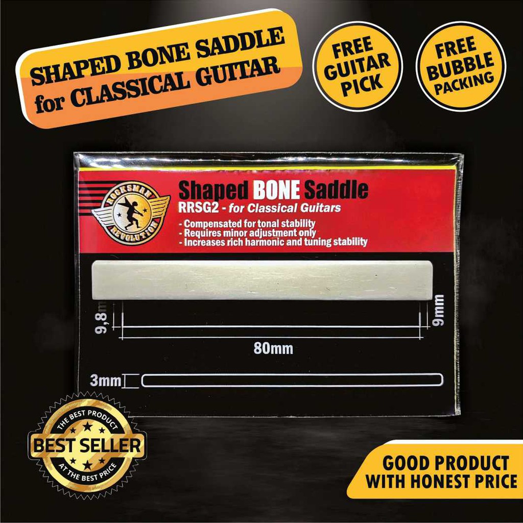 Jual Saddle Gitar Klasik Bahan Tulang Shaped Bone Saddle Classical