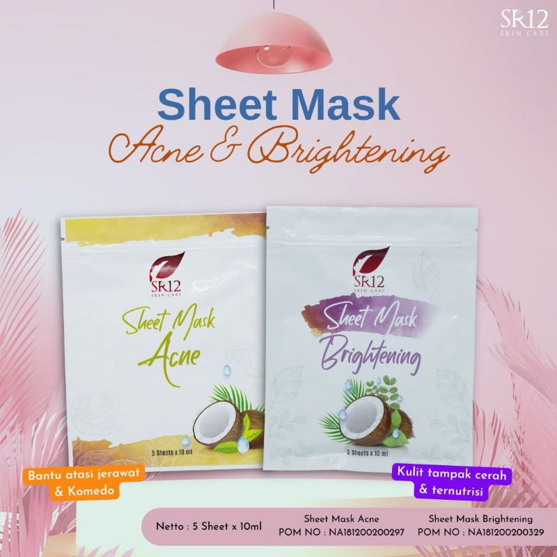Jual Sheet Mask Brightening / Sheet Mask Acne mencerahkan glowing