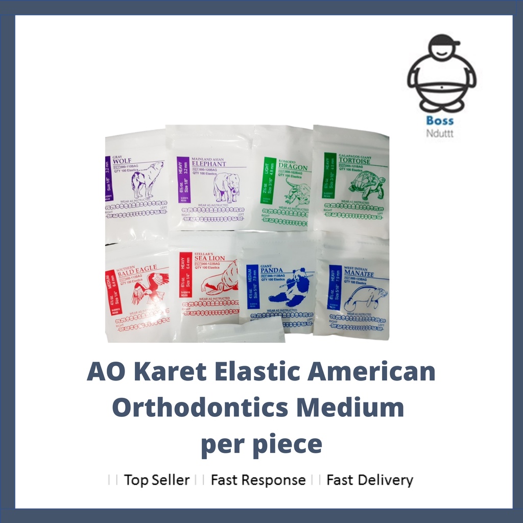 Jual AO Karet Elastik American Orthodontics 4,5oz Medium Gorilla per pcs Shopee Indonesia