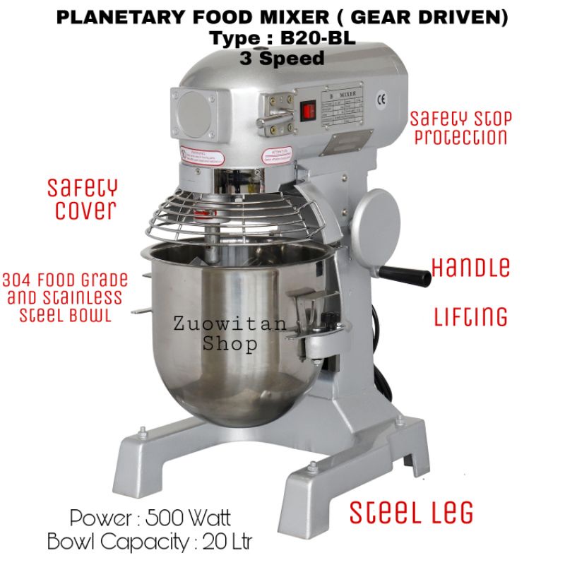 Jual Food Mixer with gear B20BL, mesin pengaduk adonan roti