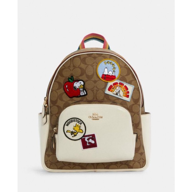 Jual Coach X Peanuts Court Backpack In Signature Canvas With Varsity