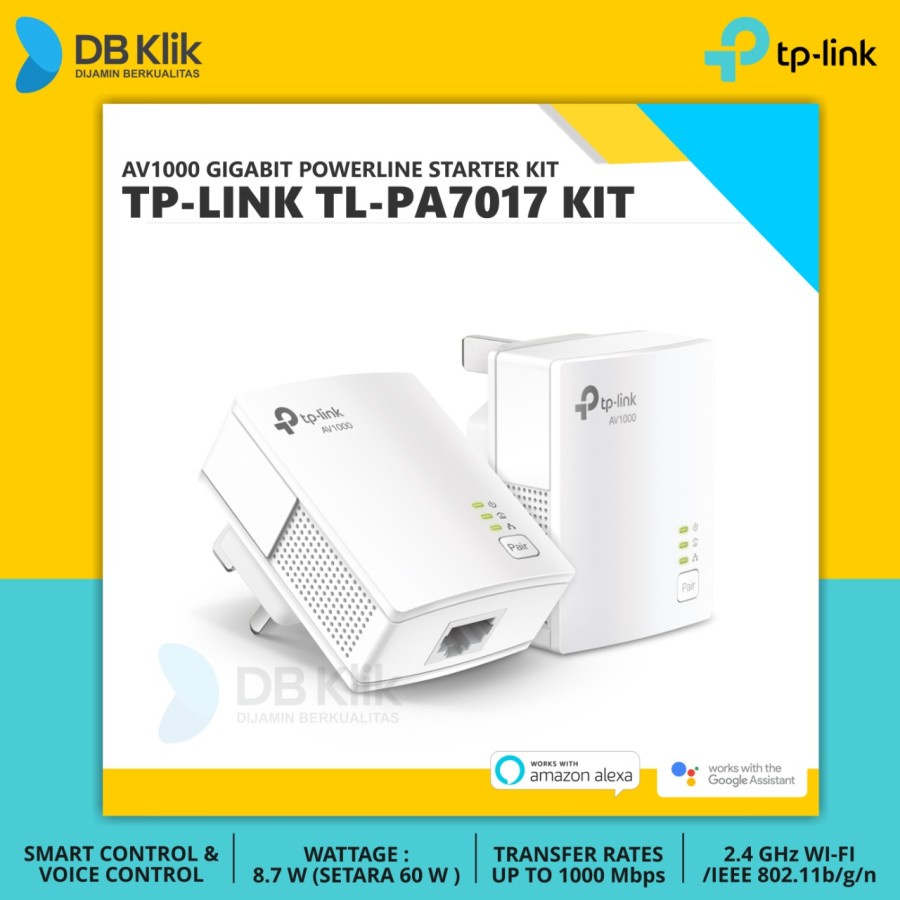 Jual Powerline Starter Kit TPLINK TLPA7017 AV1000 Gigabit (TPLink