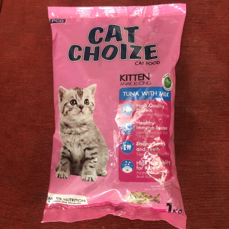 Jual CAT CHOIZE Makanan Kitten Anak Kucing Tuna with Milk 1Kg Shopee
