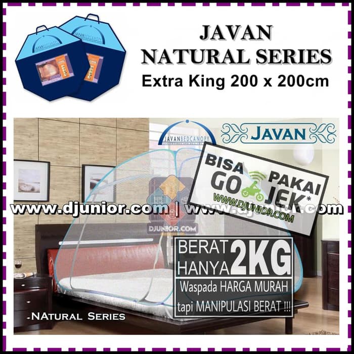 Jual JAVAN BED CANOPY EXTRA KING NATURAL 200x200 KELAMBU ANTI NYAMUK
