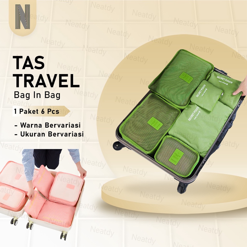 Jual Travel Bag 6 in 1 / Tas travel set organizer T003 Shopee Indonesia