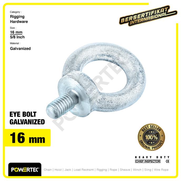 Jual Eye Bolt / Mata Baut Galvanized M16 Powertec Shopee Indonesia