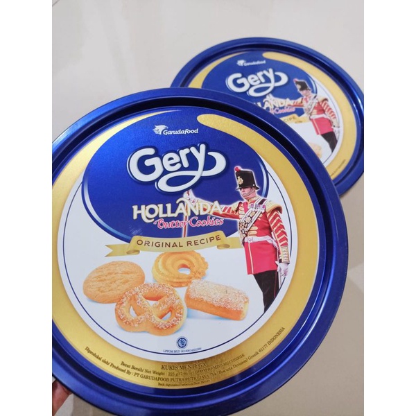Jual gery hollanda butter cookies 225g (kemasan kaleng) Shopee Indonesia
