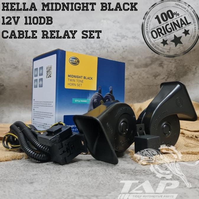 Jual HARGA SPESIAL KLAKSON KEONG HELLA MIDNIGHT BLACK 12V + CABLE SET