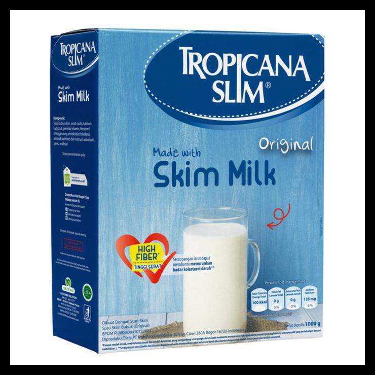 Jual Tropicana Slim Susu Skim Milk Fiber Pro 1000 Gram ( Low Fat Milk