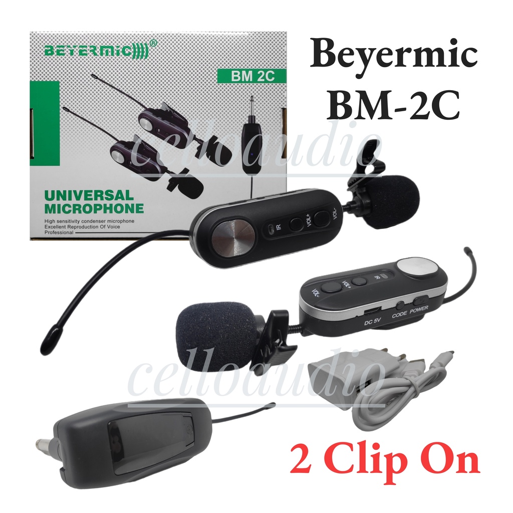 Jual Mic Wireless Beyermic BM2C 2 Microphone Clip On Jepit Shopee